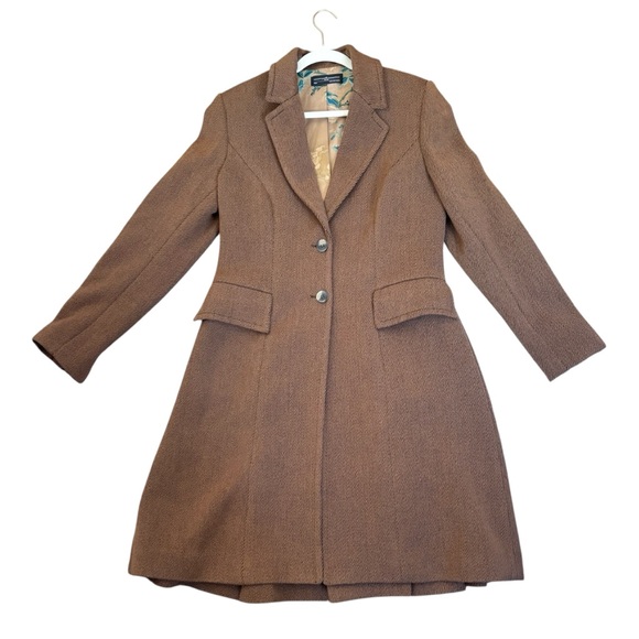 Peruvian Connection Alpaca & Wool Fit & Flare Coat In Brown Women’s Size US 10 - Picture 1 of 9
